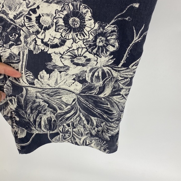 Loft black white elastic waist lightweight cropped pockets pants vacation summer - Picture 6 of 7